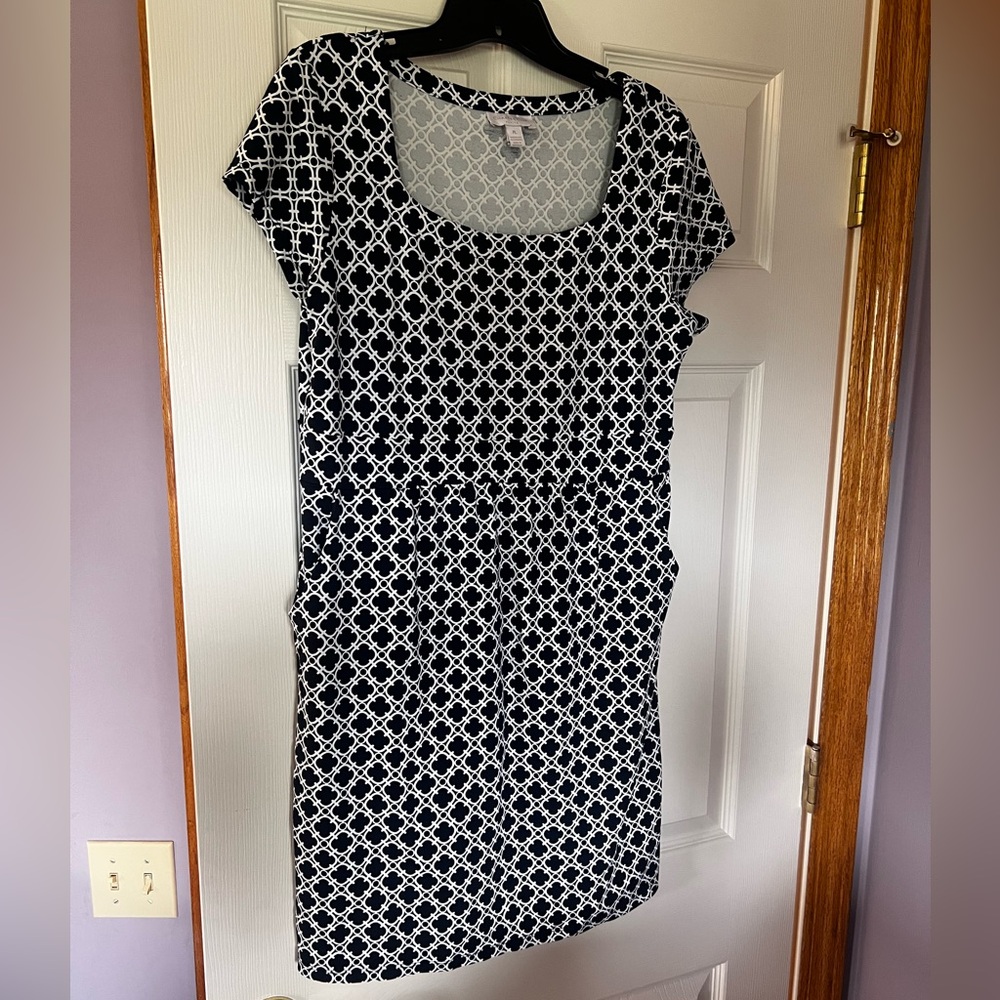 Charter Club Black and White‎ Geometric Dress size petite large